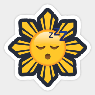 Sleeping Face Emoji in Filipino Flag Sun Sticker